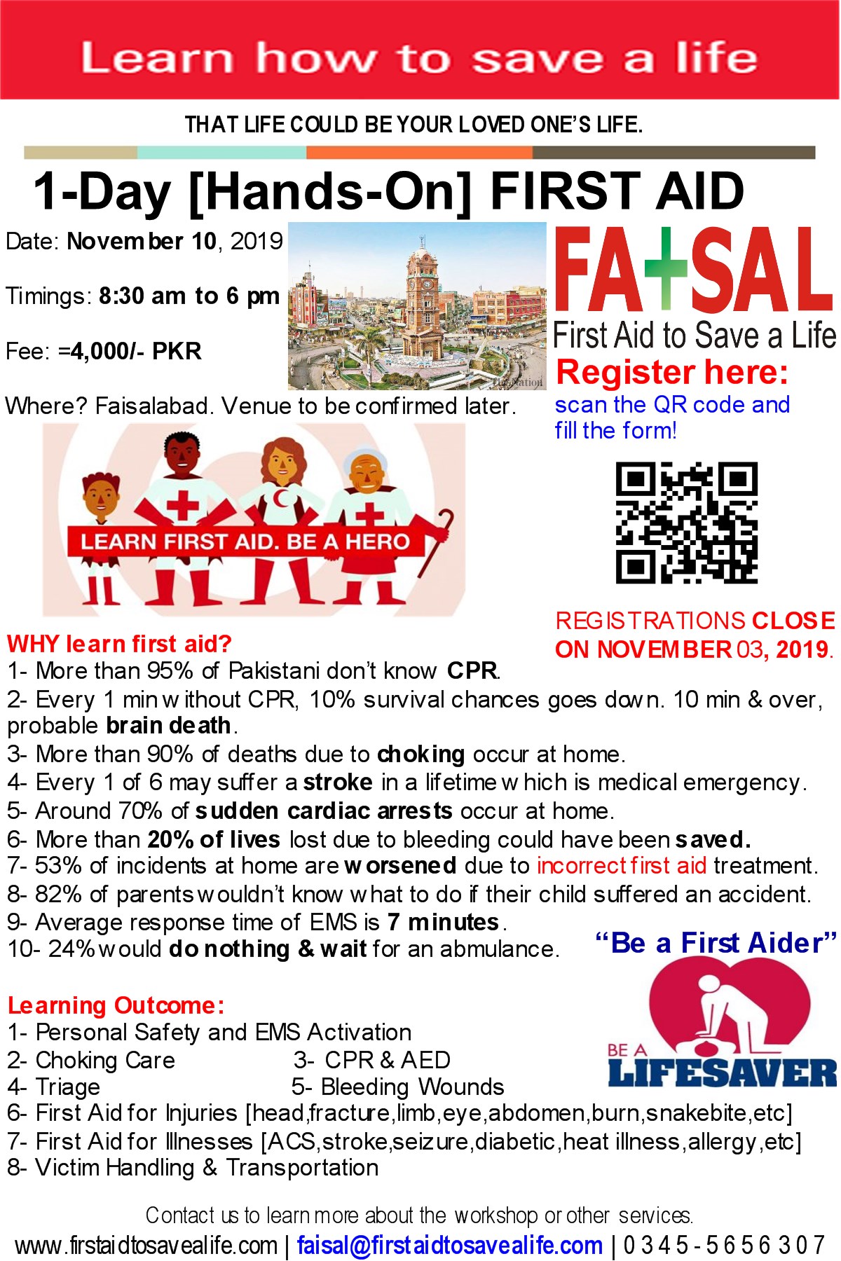 Hands On First Aid, CPR and AED | Nov 10 | Faisalabad | First Aid BLS ...