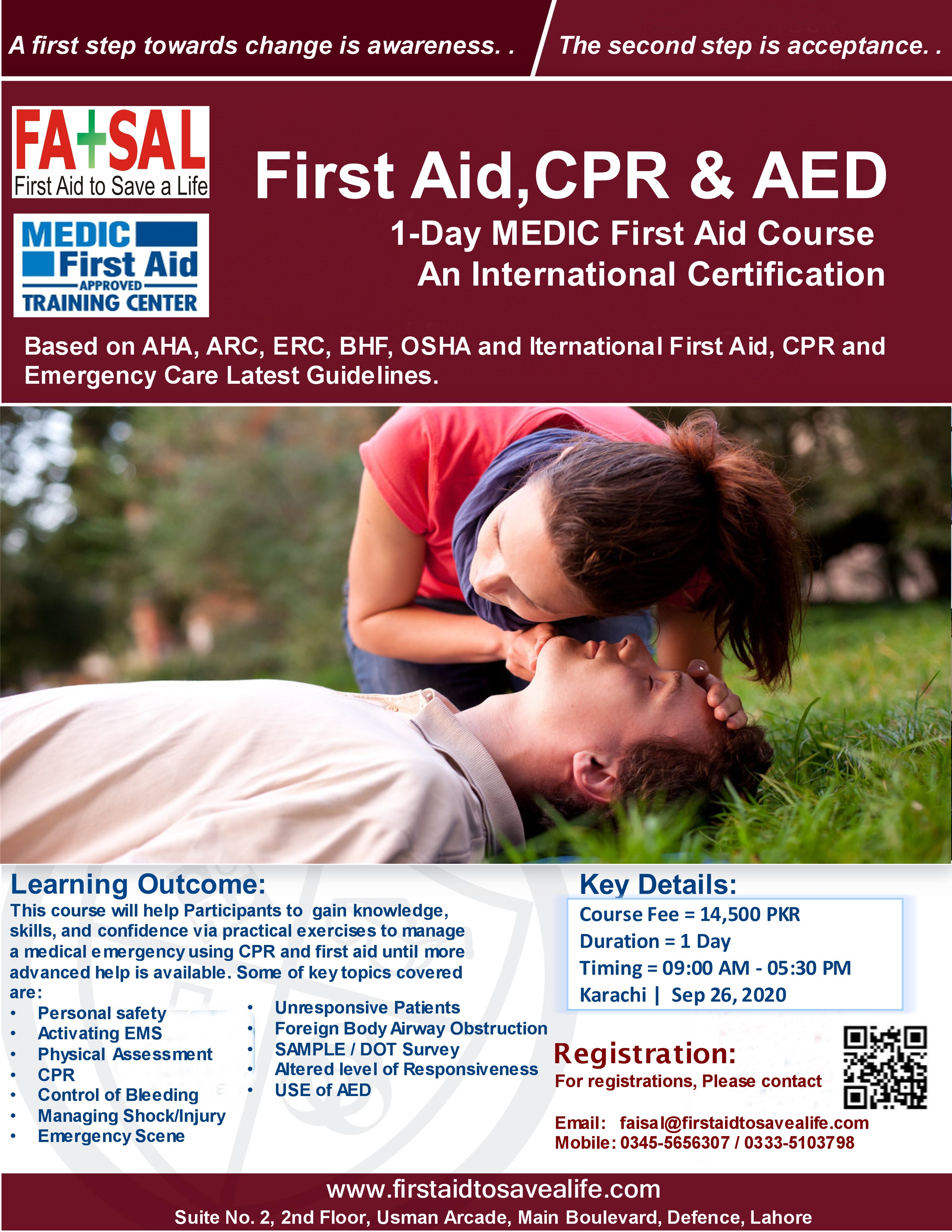 MEDIC First Aid USA Certification Course Sep 26 Karachi First Aid