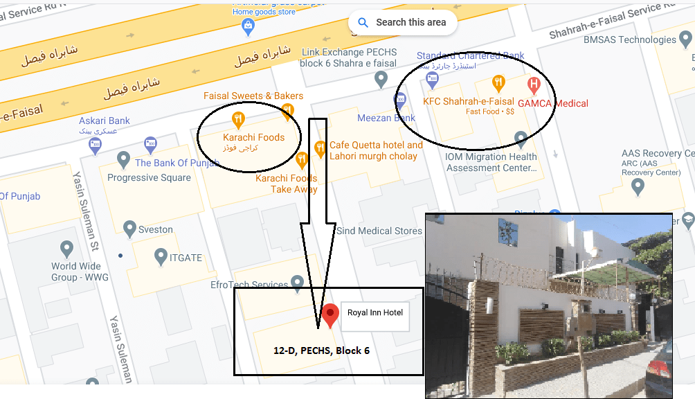 Hotel Royal Inn, 12-D, Block 6, PECHS, Karachi